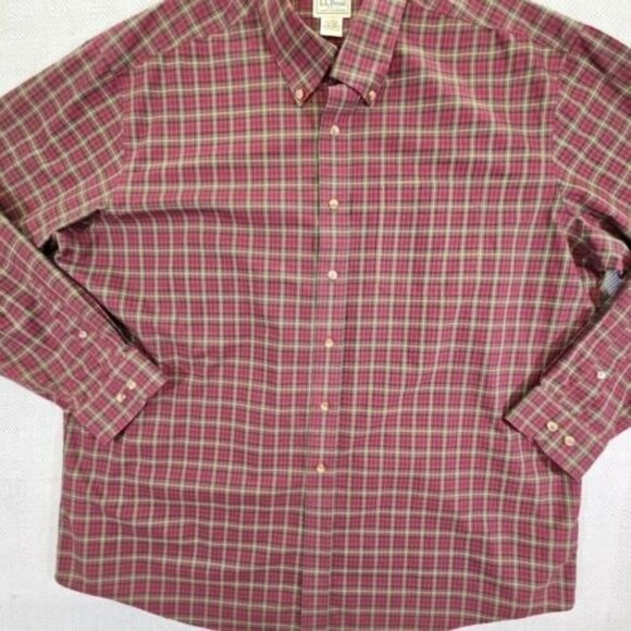 LL Bean Men’s Wrinkle Resistant Long Sleeve Plaid Sport Shirt - XXL - 218573 - Picture 5 of 16